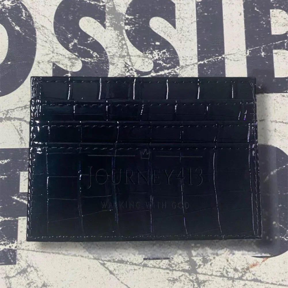 NEW - JOURNEY413 CROC LEATHER 4X3 CARD CASE WALLET 3 COLOR OPTIONS 1 - Picture 12 of 13